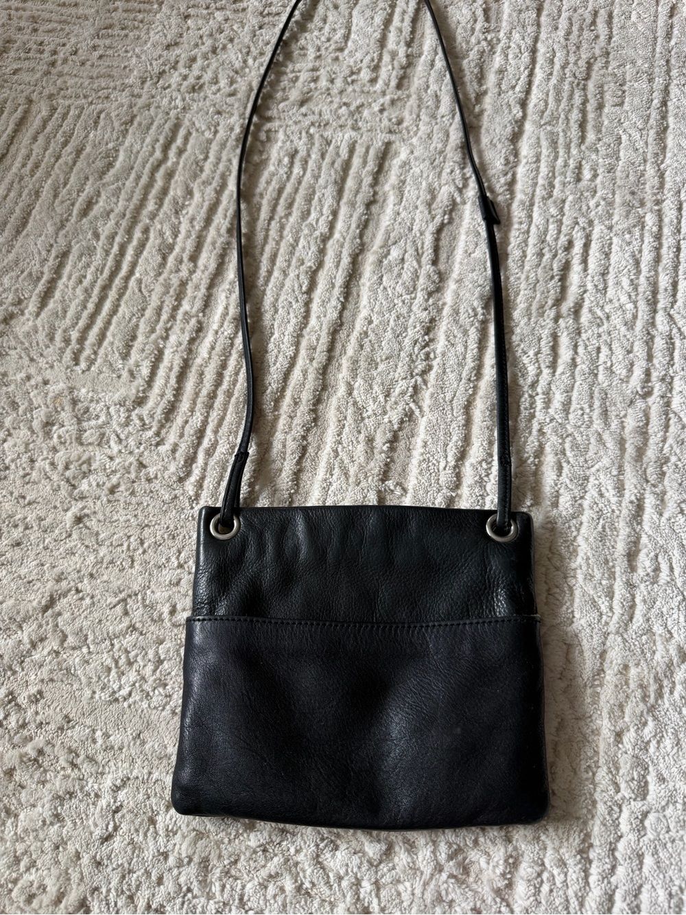 Classic Margot Black Leather Crossbody Bag